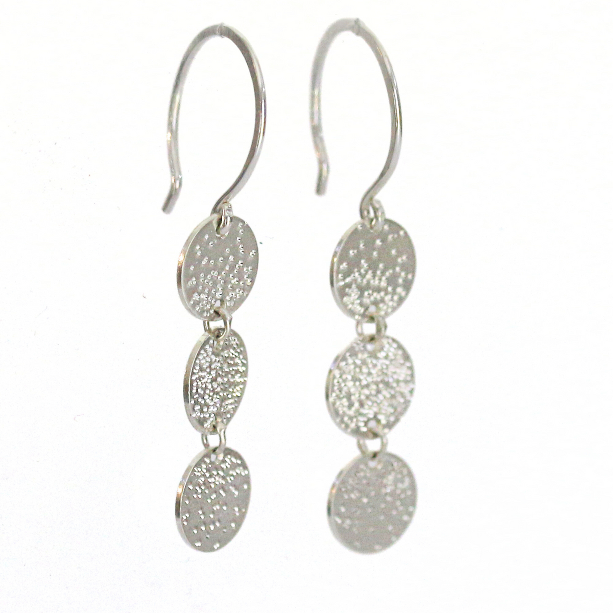 TRIPLE COIN EARRINGS | diamond dusted