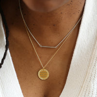 DIAMOND DUSTED SMALL COIN NECKLACE