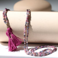 VINEYARD VELVET GEMSTONE TASSEL NECKLACE
