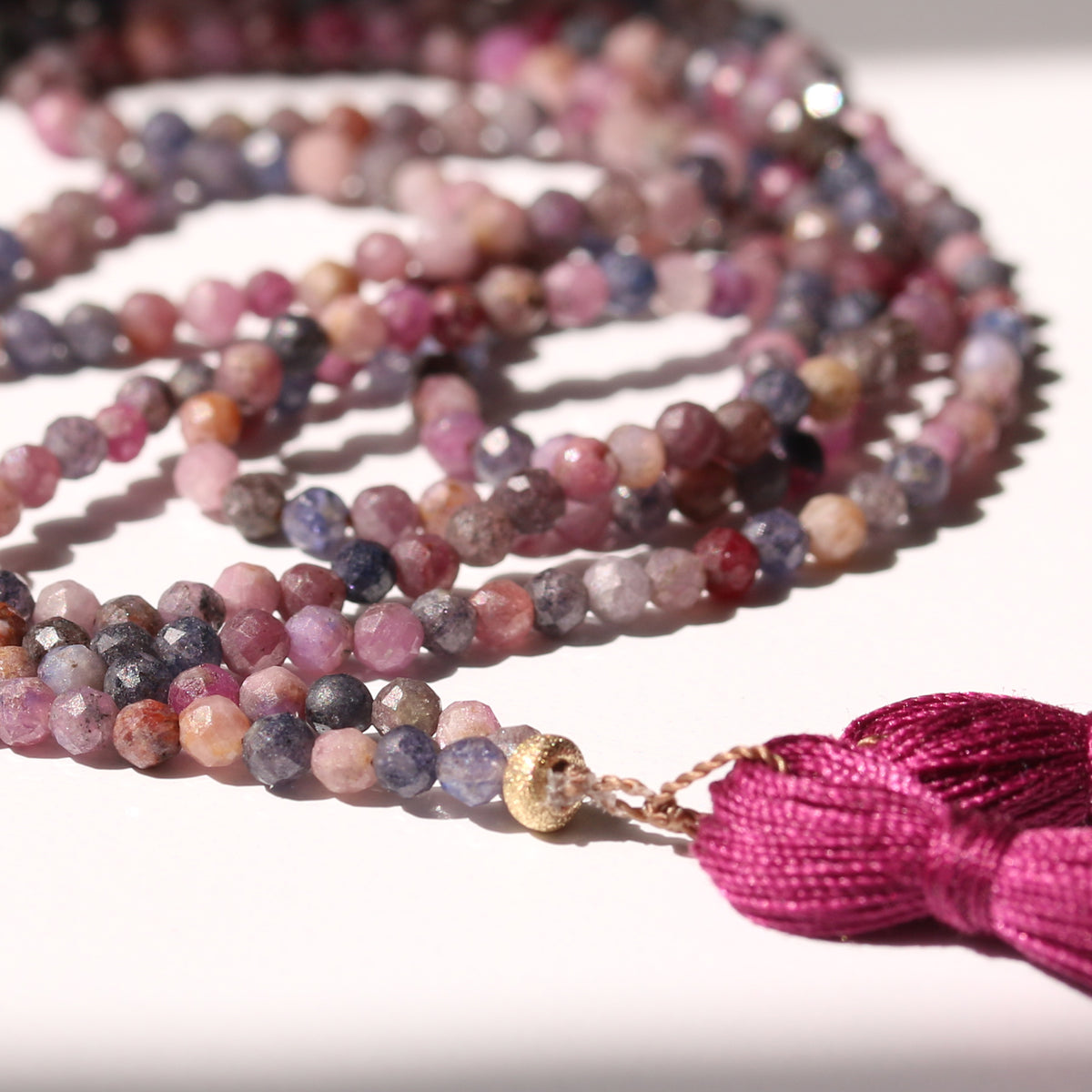 VINEYARD VELVET GEMSTONE TASSEL NECKLACE