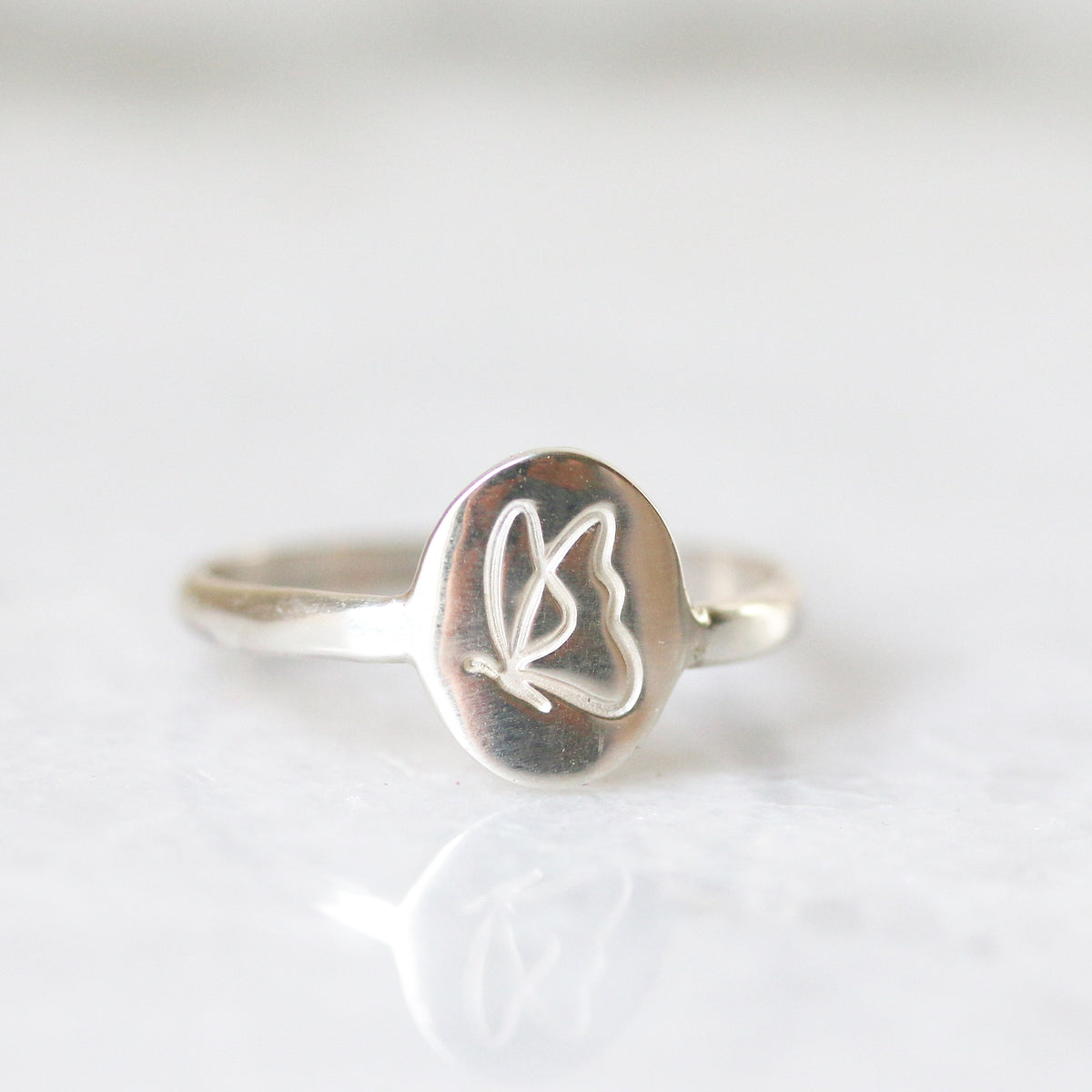 BUTTERFLY SIGNET RING