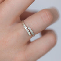 sterling silver diamond dusted adjustable ring on model | christina kober