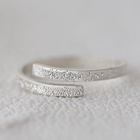 sterling silver diamond dusted adjustable ring | christina kober