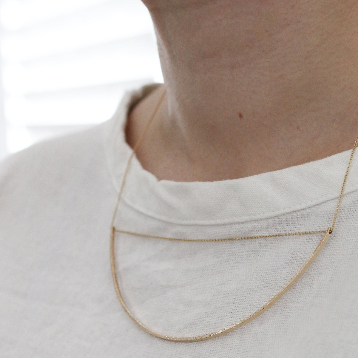 DIAMOND DUSTED ARC NECKLACE