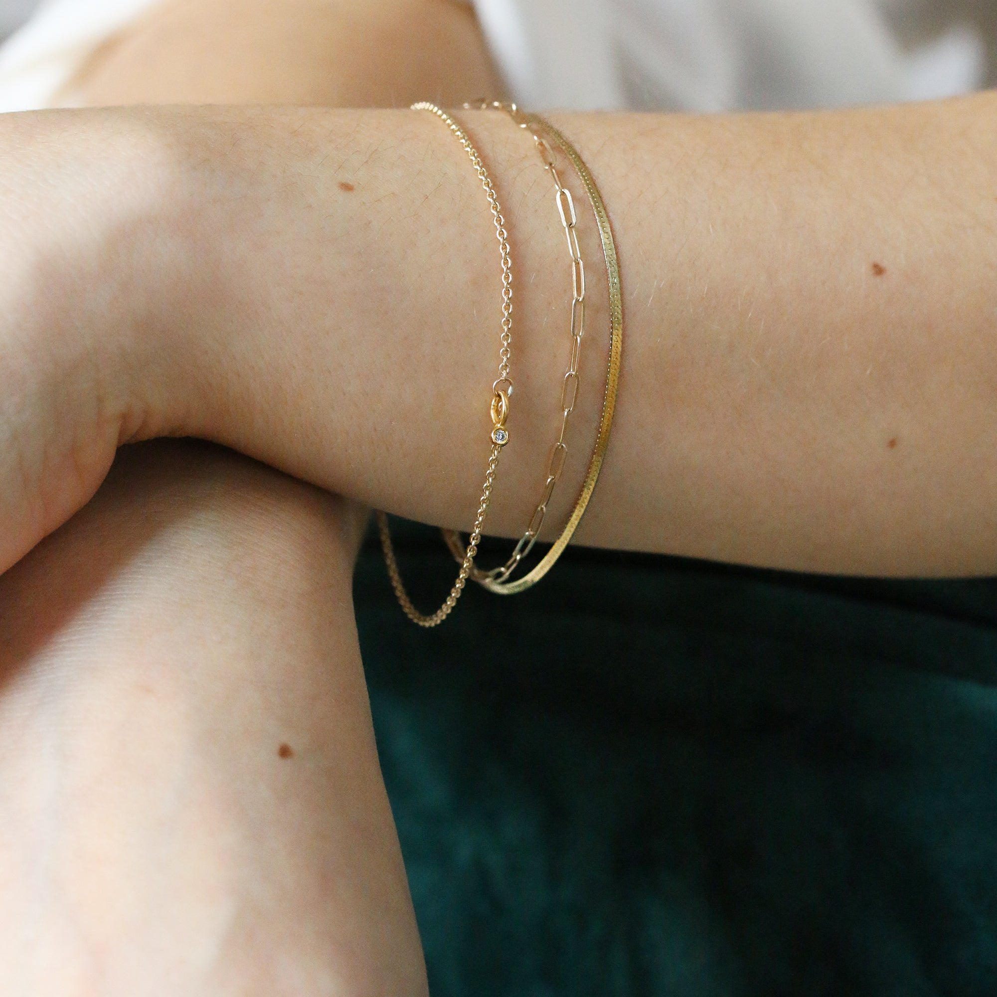 Buy Memoir Gold plated flat chain simple sober, Stylish fashion bracelet  Women Girls Latest at Amazon.in