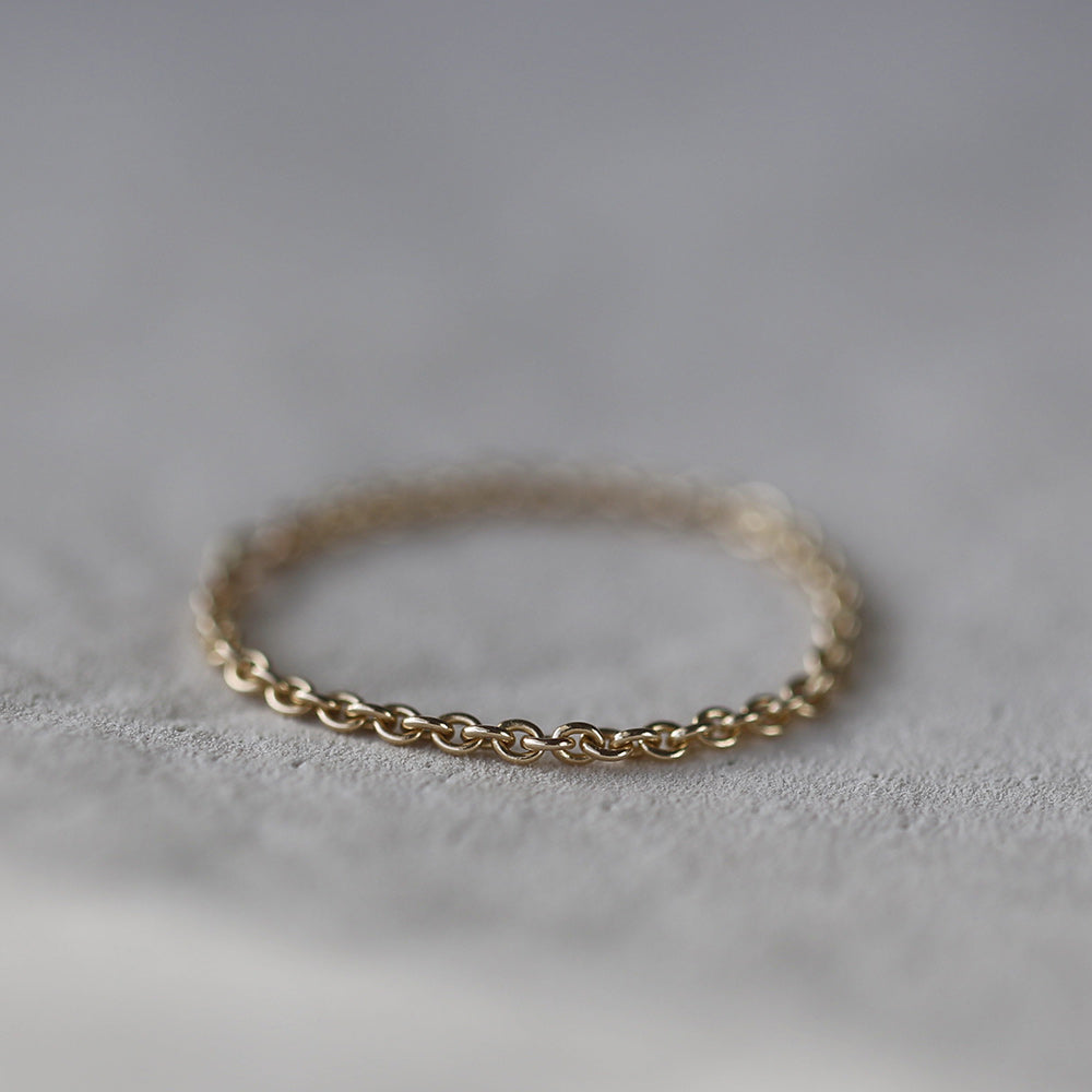 14k gold cable chain ring | Christina Kober