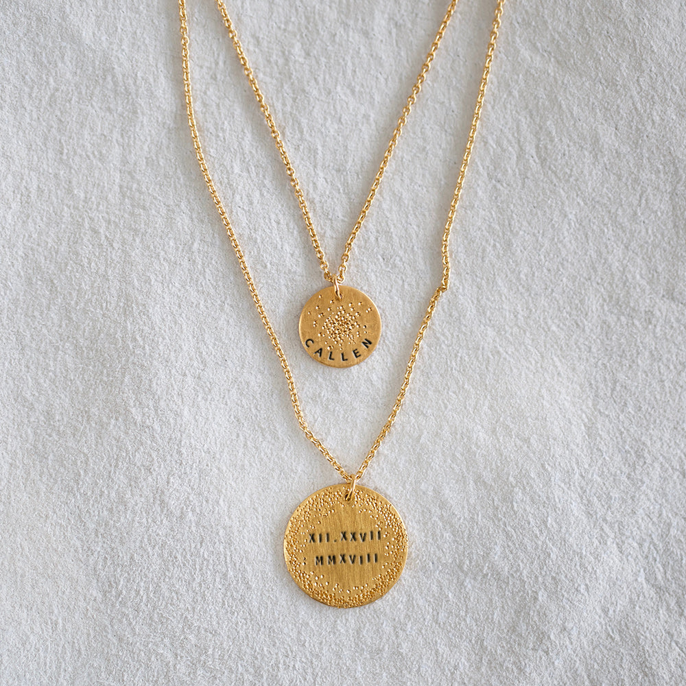 small and mini coin necklaces layered