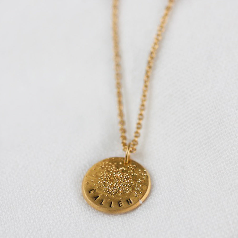 gold custom mini coin necklace