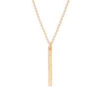 gold diamond dusted mini bar necklace