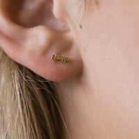 gold mini column earrings | CKD
