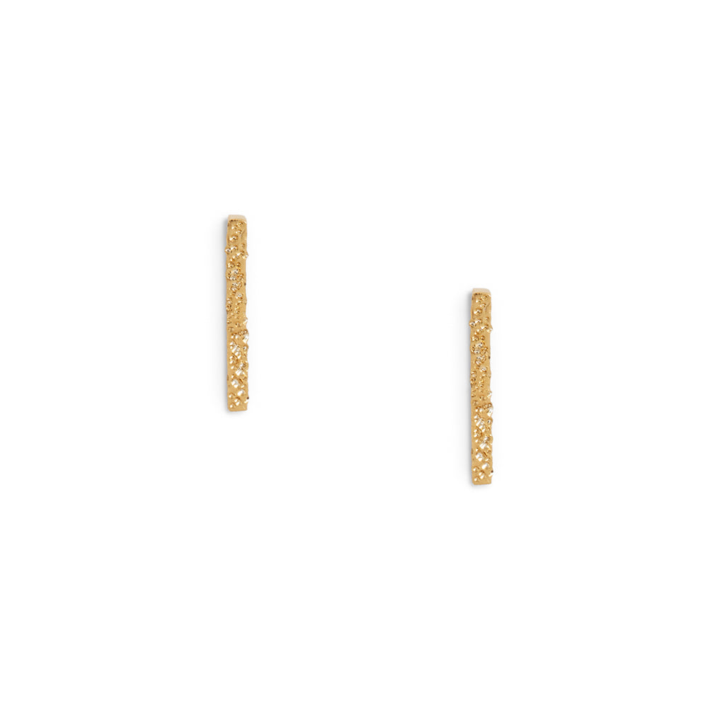 gold diamond dusted column earrings | Christina Kober