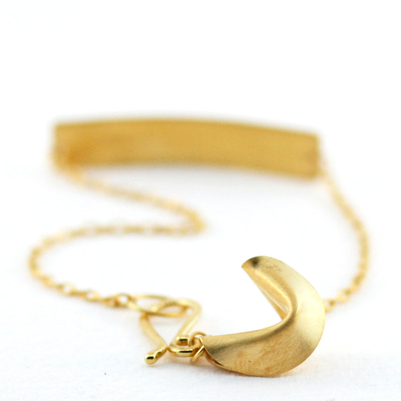 gold fortune cookie bracelet