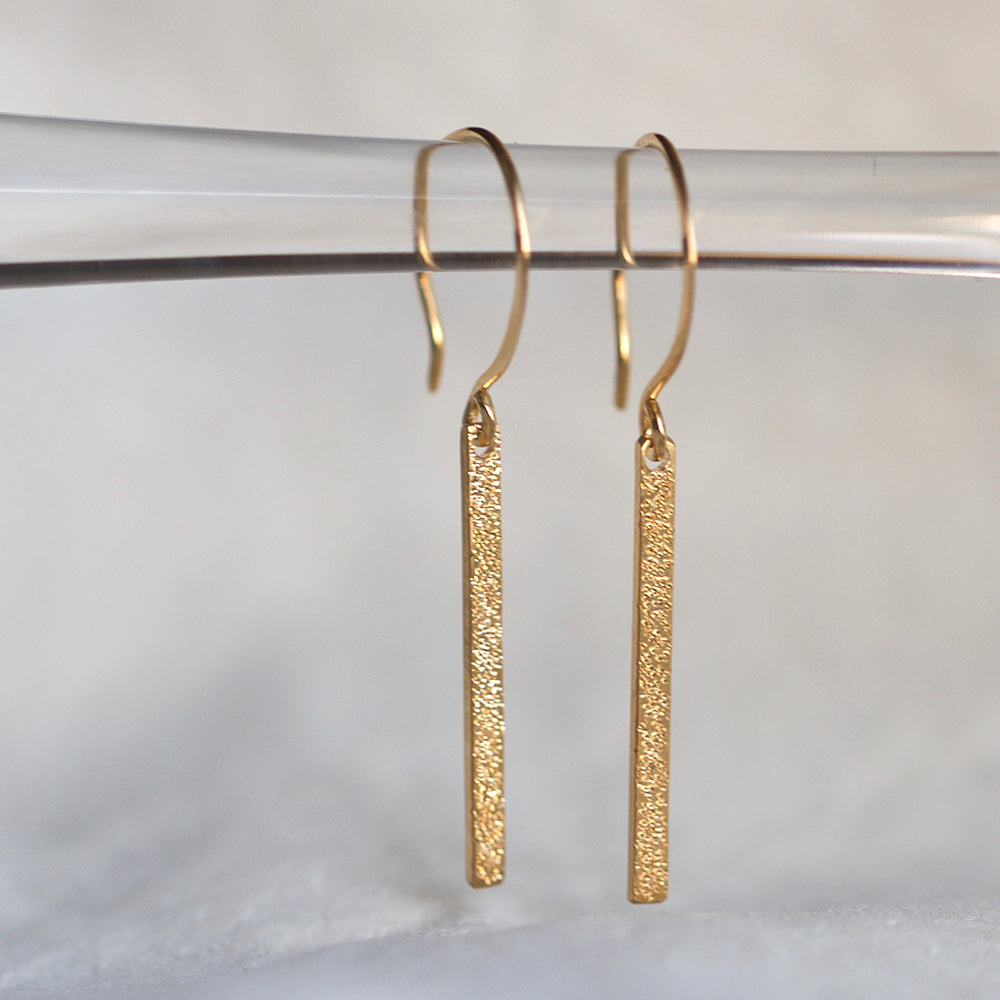 gold bar drop earrings | Christina Kober