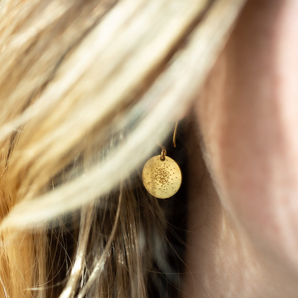 Gold coin dangle on sale earrings