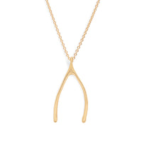 gold mini wishbone necklace