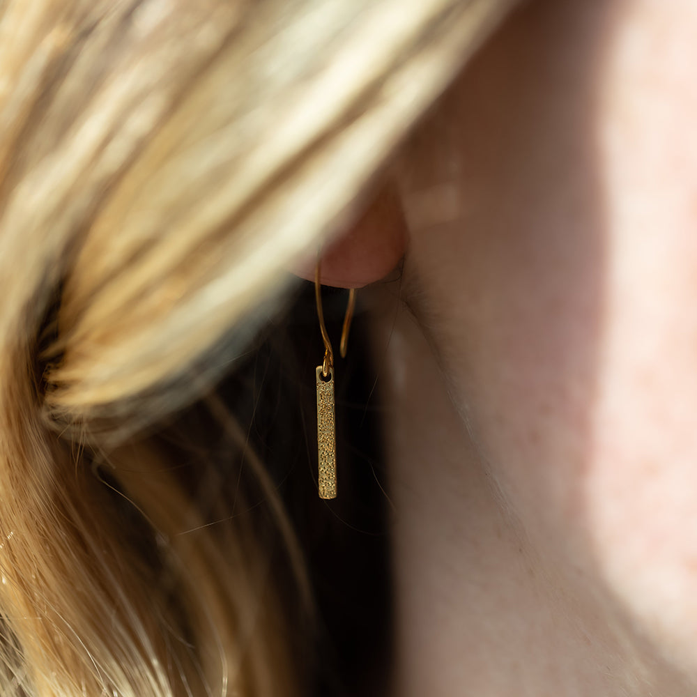 Gold bar deals drop earrings