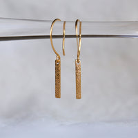 gold tiny bar drop earrings | Christina Kober