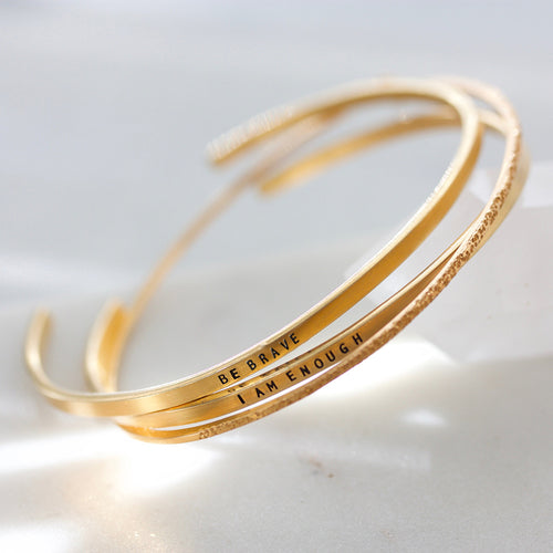 gold stacked narrow cuffs