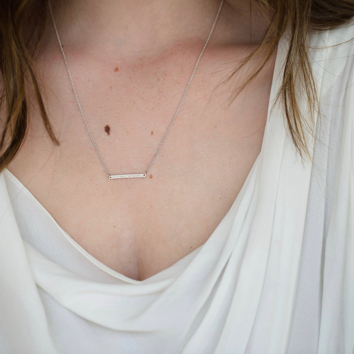 sterling silver horizontal bar necklace | christina kober