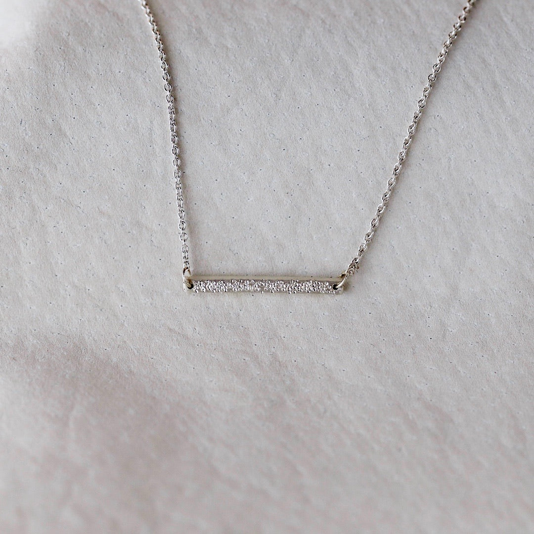 silver horizontal bar necklace | christina kober