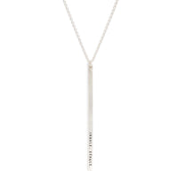 silver long bar necklace