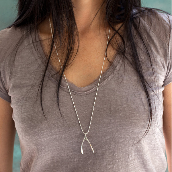 Sterling Silver Wishbone Necklace – Alkemie Jewelry