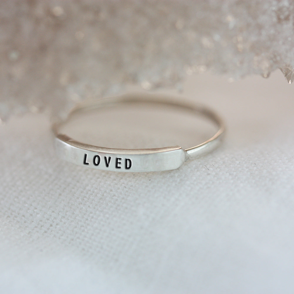 loved narrow silver ring