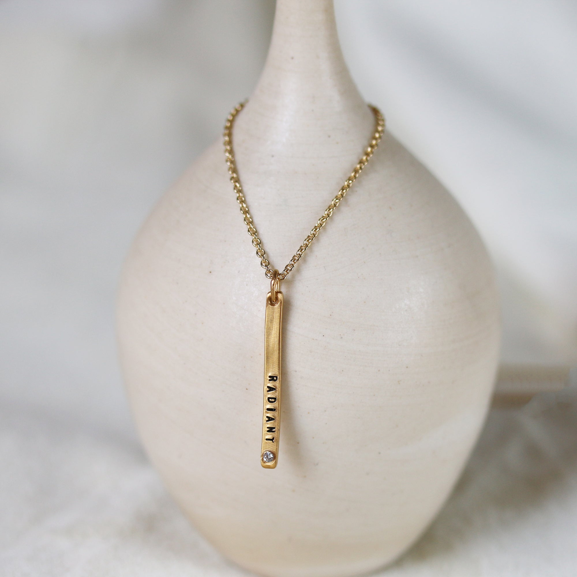 Gold Vertical Bar Personalized Engravable Necklace | Uncommon James