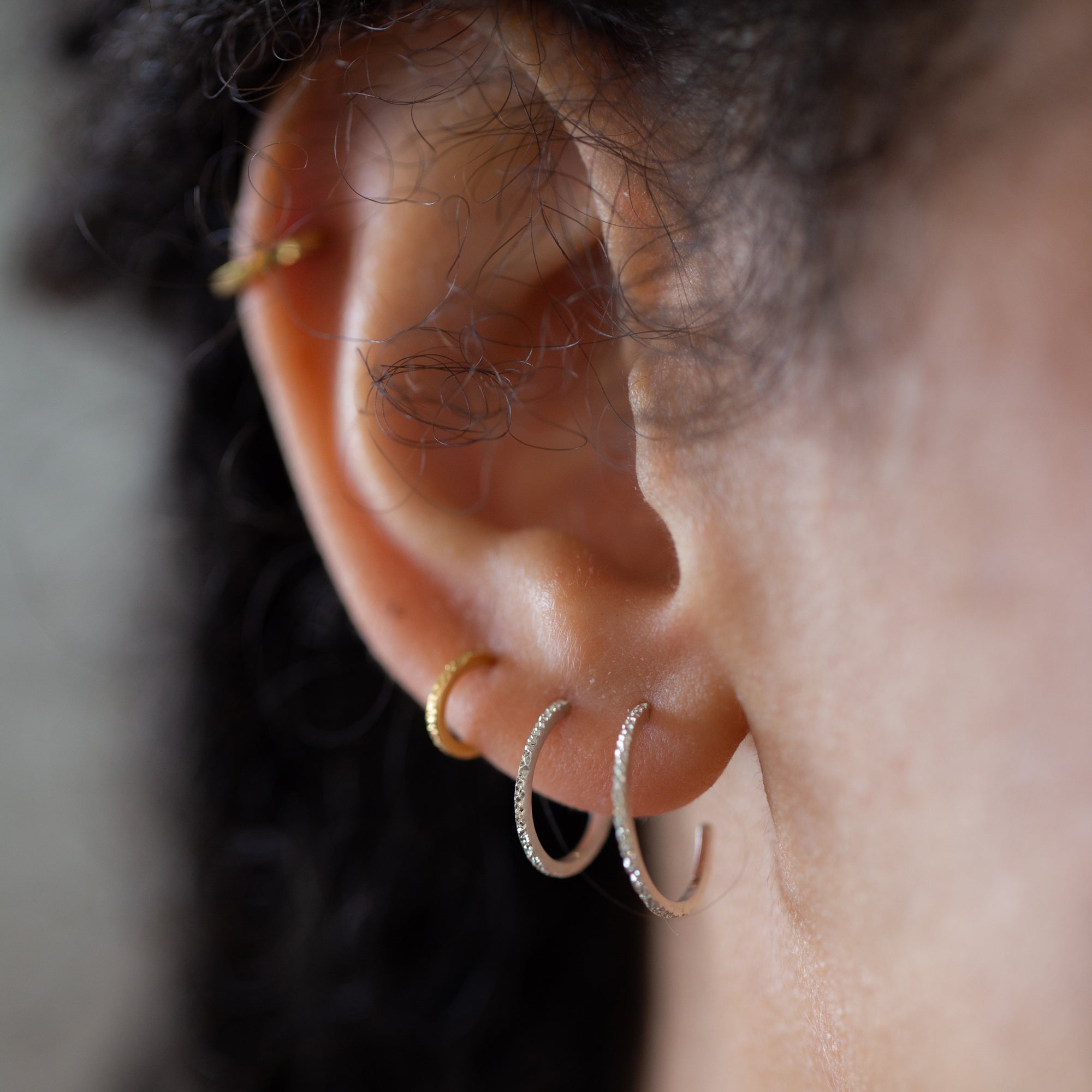 handmade sparkle huggie hoops | christina kober – Christina Kober