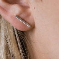 silver short column earrings | Christina Kober
