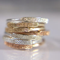 diamond dusted narrow ring stack