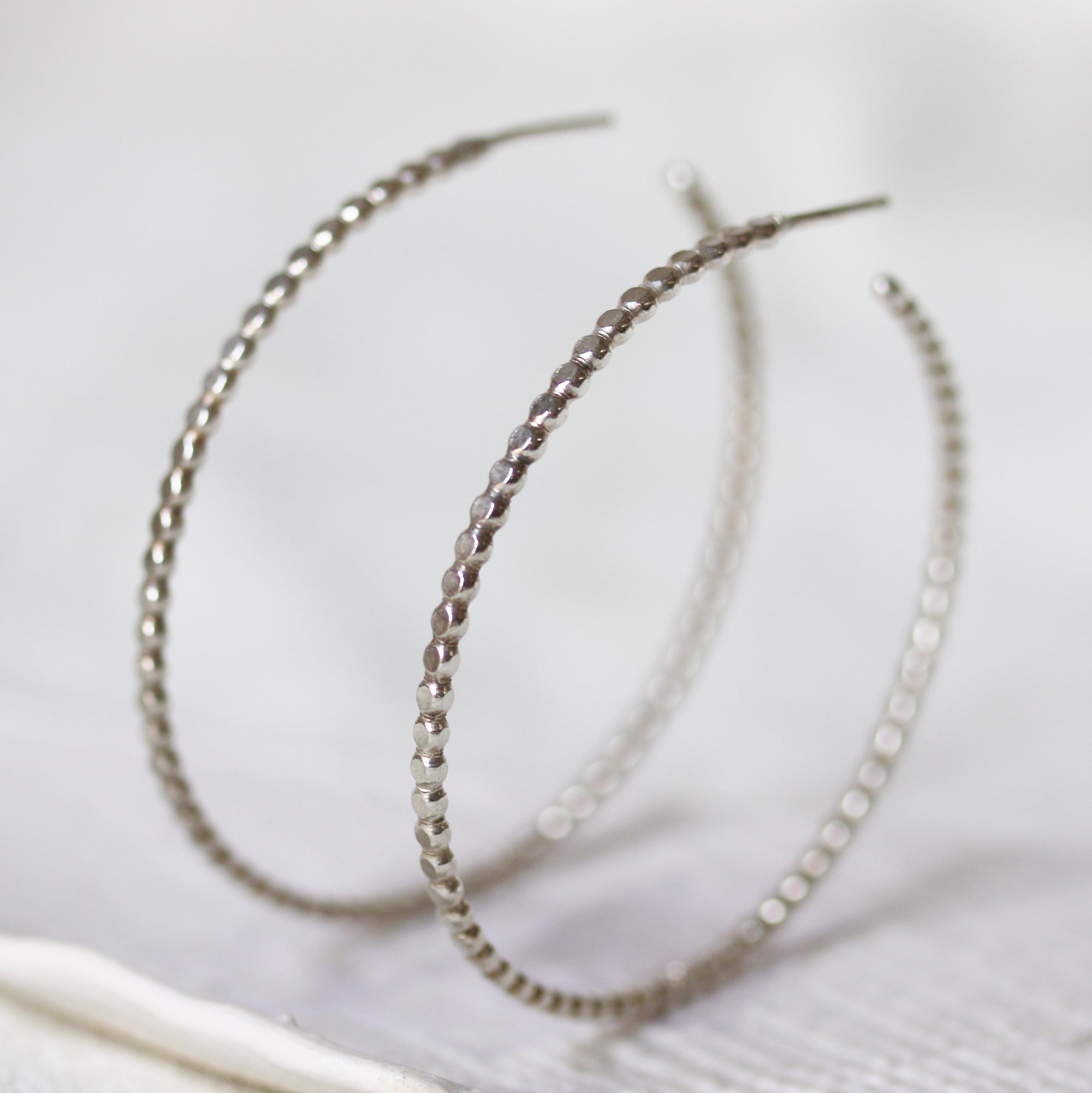 Large sparkly hoop on sale earrings