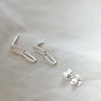 silver linked earrings
