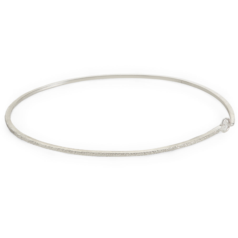sterling silver diamond dusted petite bangle
