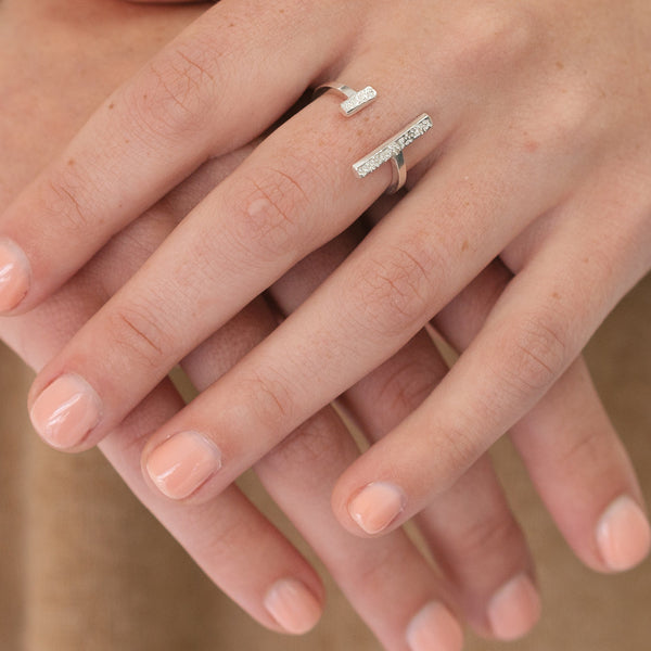 sterling silver adjustable ring on model | christina kober
