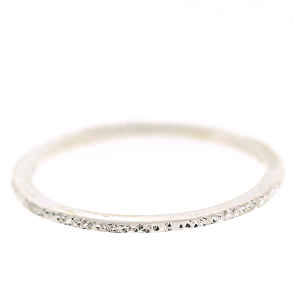 sterling silver diamond dusted stacker ring