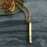 LOVED mini vertical bar necklace